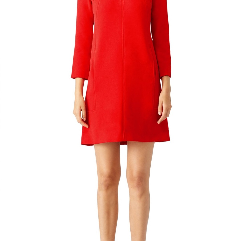 Lela Rose Red Mini Shift Dress Size 8